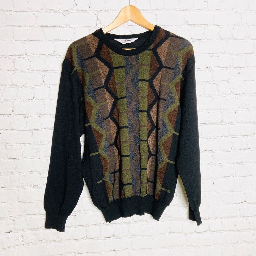 Dalmine Mens Sweater in Italian Merino Wool/ Med